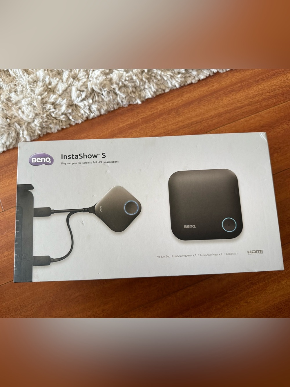 BenQ InstaShow S Wireless Presentation System in Black with Blue LED Accents